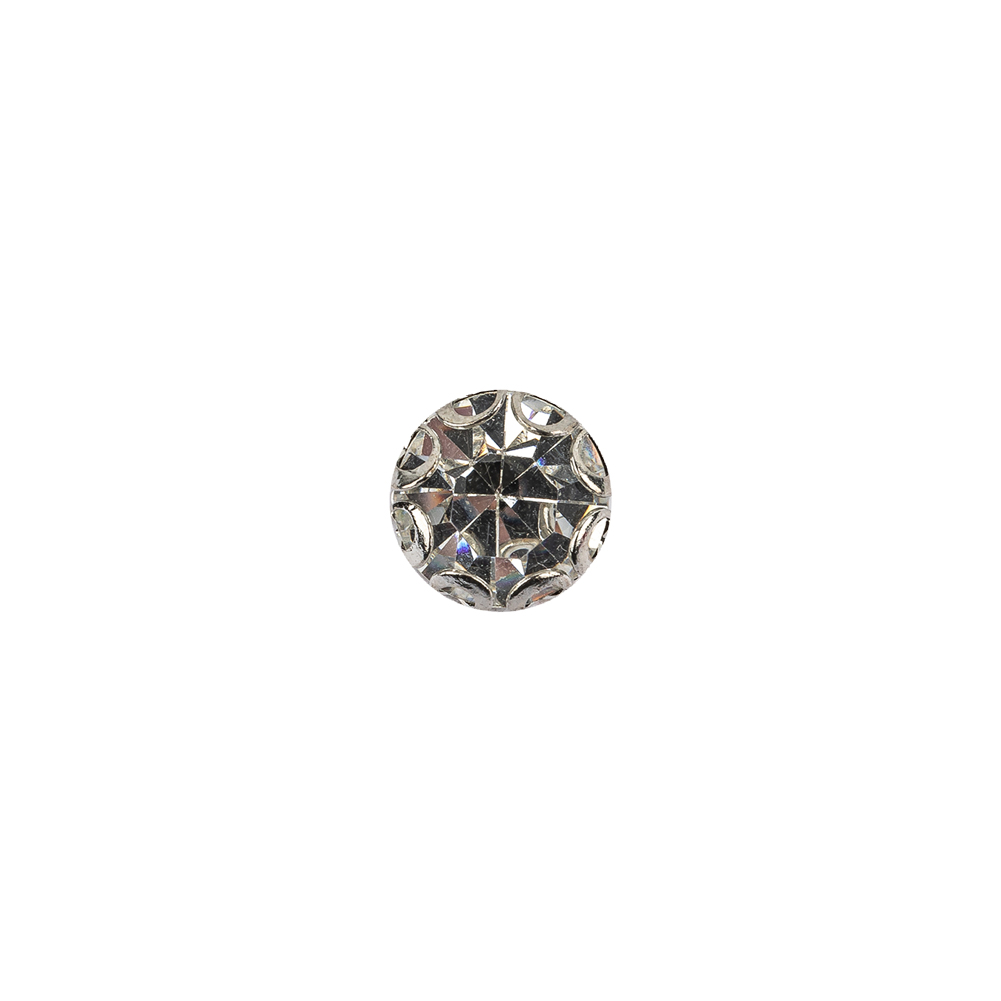 Vintage Swarovski Crystal Rhinestone and Silver Edged Self Back Button – 14L/9mm Vintage Swarovski Crystal Rhinestone and Silver Edged Self Back Button – 14L/9mm