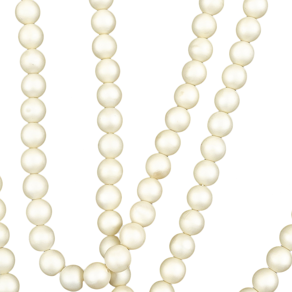 Vintage 8mm Matte Pearl Beaded Strands 3pc - 58"