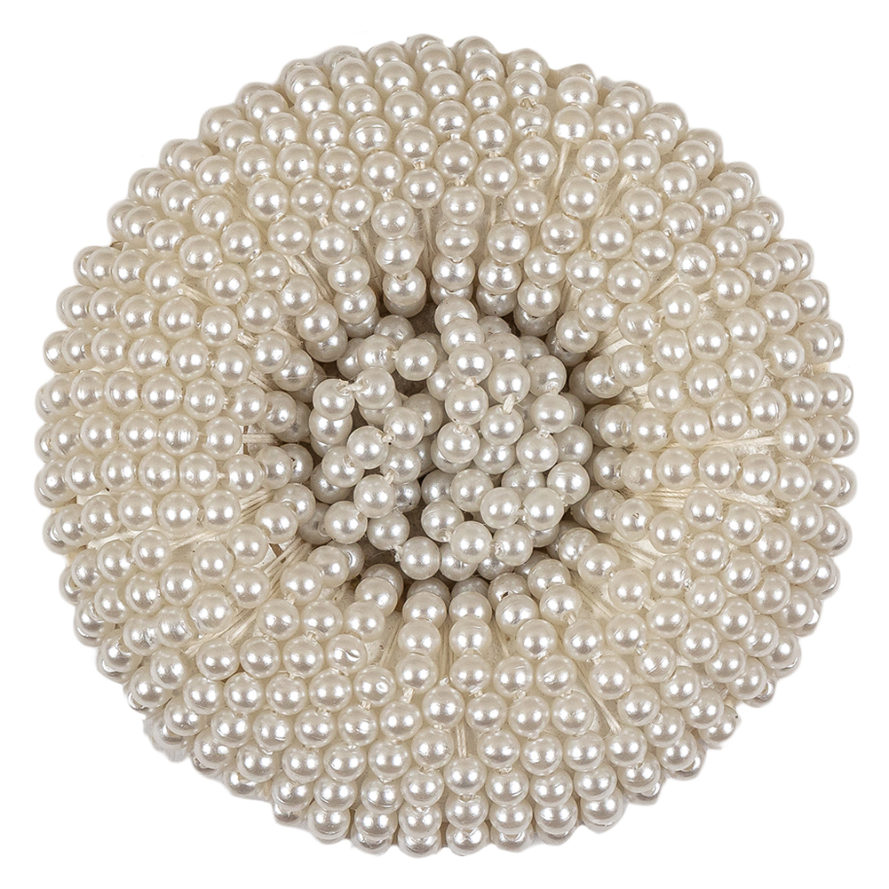 Vintage White Seed Beaded Shank Back Button – 64L/42mm Vintage White Seed Beaded Shank Back Button – 64L/42mm