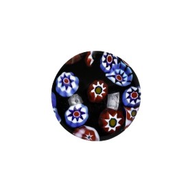Vintage Black, Red and Blue Mosaic Domed Shank Back Glass Button – 32L/20mm Vintage Black, Red and Blue Mosaic Domed Shank Back Glass Button – 32L/20mm