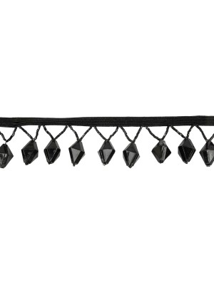 Vintage Black Diamond and Seed Beaded Fringe – 1.5″ Vintage Black Diamond and Seed Beaded Fringe – 1.5″