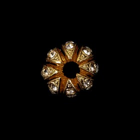 Vintage Czech Crystal Rhinestones and Decadent Gold Abstract Ornament – 28L/18mm Vintage Czech Crystal Rhinestones and Decadent Gold Abstract Ornament – 28L/18mm