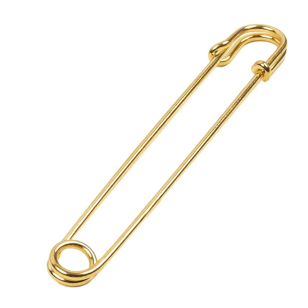 Vintage Czech Gold Large Decorative Safety Pin – 3.25″ Vintage Czech Gold Large Decorative Safety Pin – 3.25″