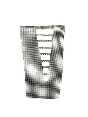 Vintage Czech Crystal Rhinestones on Black Mesh Applique – 7.375″ x 4.75″ Vintage Czech Crystal Rhinestones on Black Mesh Applique – 7.375″ x 4.75″