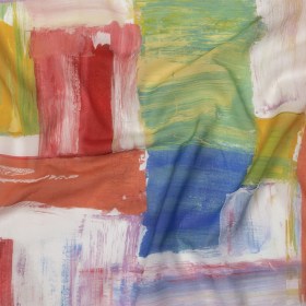 Italian Multicolor Paintstrokes Printed Cotton Voile Italian Multicolor Paintstrokes Printed Cotton Voile
