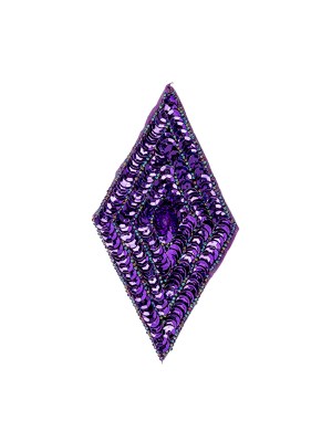 Vintage Purple Sequins and Oil Slick Iridescent Beaded Diamond Applique – 5″ x 2.75″ Vintage Purple Sequins and Oil Slick Iridescent Beaded Diamond Applique – 5″ x 2.75″