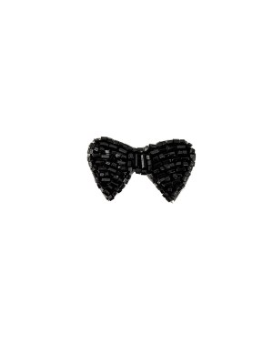 Vintage Tres Petit Black Beaded Bow Applique – 0.75″ x 1.5″ Vintage Tres Petit Black Beaded Bow Applique – 0.75″ x 1.5″