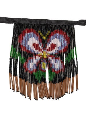 Vintage Red, Yellow and Black Butterfly Beaded Fringe Applique – 7″ x 5.25″ Vintage Red, Yellow and Black Butterfly Beaded Fringe Applique – 7″ x 5.25″