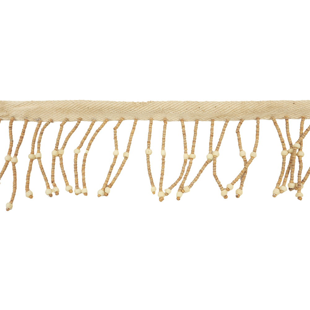Vintage Natural and Tan Wood Beaded Fringe Trim – 2.75″ Vintage Natural and Tan Wood Beaded Fringe Trim – 2.75″