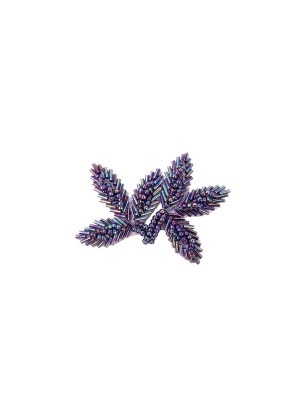 Vintage Lavender Iris Bugle and Seed Beaded Foliage Applique – 2.25″ x 3.25″ Vintage Lavender Iris Bugle and Seed Beaded Foliage Applique – 2.25″ x 3.25″