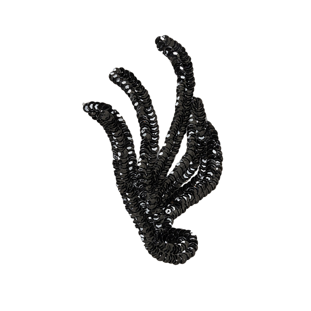 Vintage Black Sequined Abstract Left Side Applique – 5.25″ x 3.625″ Vintage Black Sequined Abstract Left Side Applique – 5.25″ x 3.625″