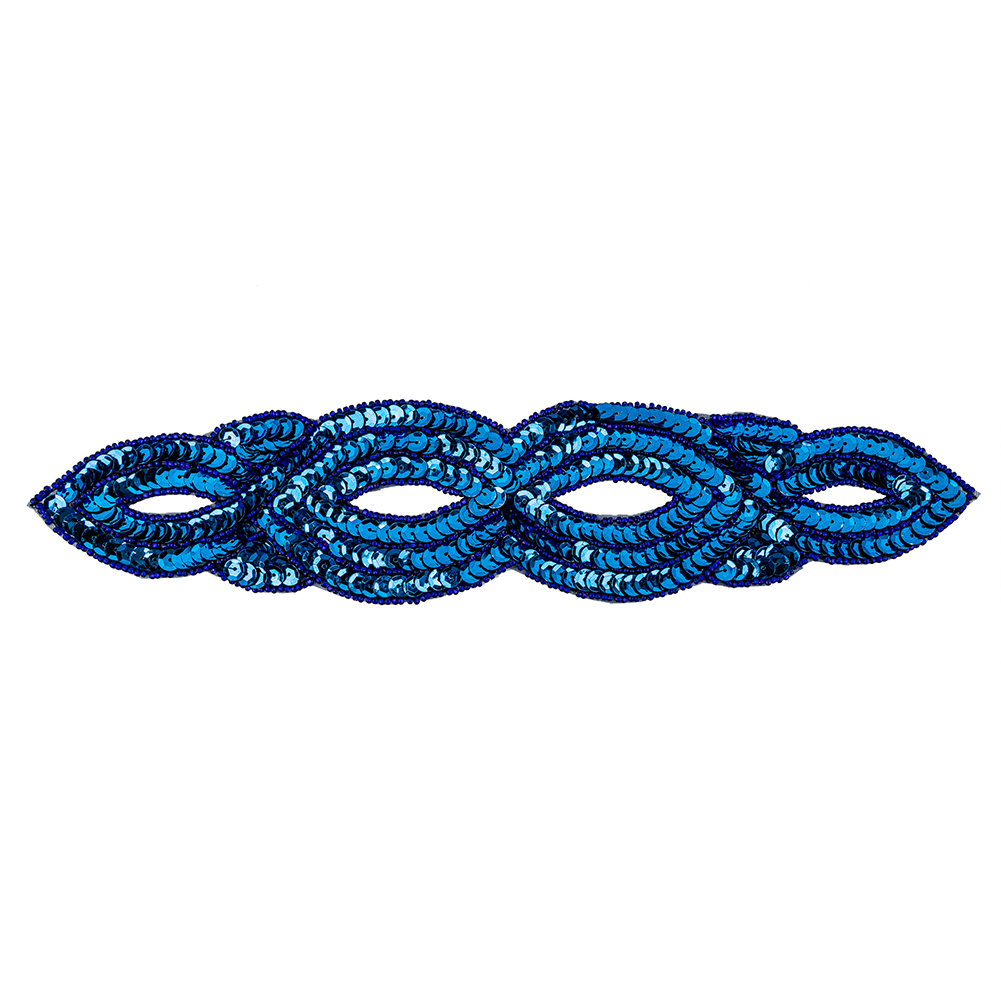 Vintage Royal Blue Sequins and Beaded Figure Eight Applique – 11″ x 2.5″ Vintage Royal Blue Sequins and Beaded Figure Eight Applique – 11″ x 2.5″