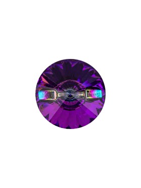 Vintage Swarovski Heliotrope and Gunmetal Unfoiled Self Back Button – 22L/14mm Vintage Swarovski Heliotrope and Gunmetal Unfoiled Self Back Button – 22L/14mm