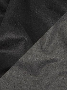 Black and Heathered Granite Gray Double-Faced Wool and Cashmere Double Cloth Black and Heathered Granite Gray Double-Faced Wool and Cashmere Double Cloth