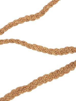 VIntage Natural Wood Beaded Double Strand Braided Belt with Tassels – 56″ x 0.75″ VIntage Natural Wood Beaded Double Strand Braided Belt with Tassels – 56″ x 0.75″