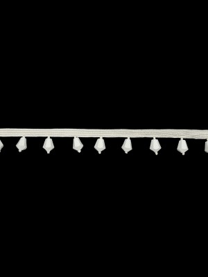 Vintage White Beaded Fringe on Ivory Tape – 0.75″ Vintage White Beaded Fringe on Ivory Tape – 0.75″