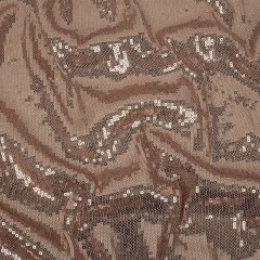 Italian Rose Gold Linear Circular Baby Sequins on Rayon Jersey Italian Rose Gold Linear Circular Baby Sequins on Rayon Jersey