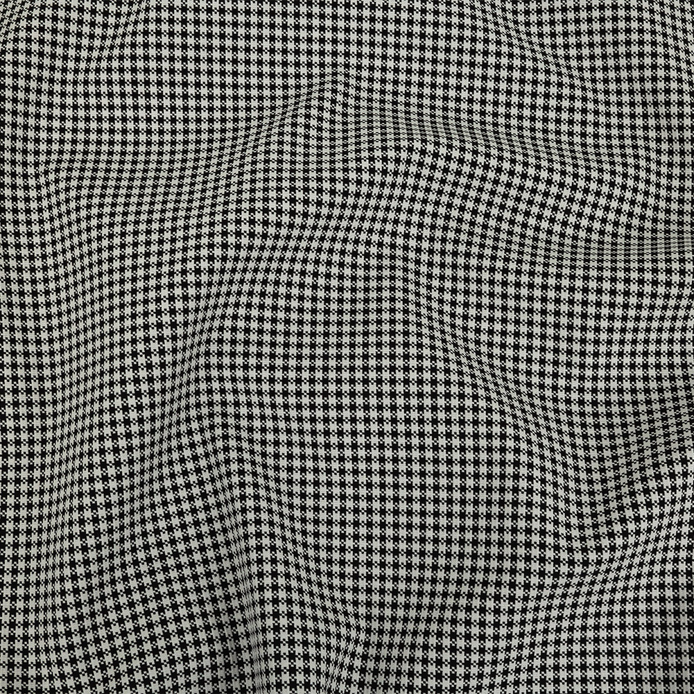 Jet Black and Blanc de Blanc Checkered Stretch Cotton Jacquard Jet Black and Blanc de Blanc Checkered Stretch Cotton Jacquard