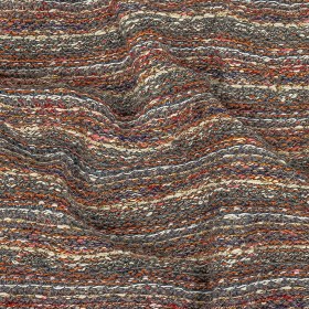 Gray, Red and Metallic Gold Striped Chunky Cotton and Wool Knit Gray, Red and Metallic Gold Striped Chunky Cotton and Wool Knit
