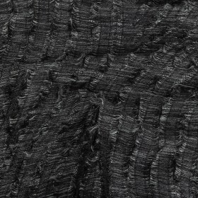 Black and Luminous Silver Fringed Waves Novelty Woven Black and Luminous Silver Fringed Waves Novelty Woven