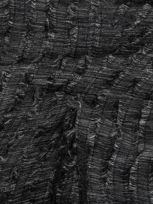Black and Luminous Silver Fringed Waves Novelty Woven Black and Luminous Silver Fringed Waves Novelty Woven