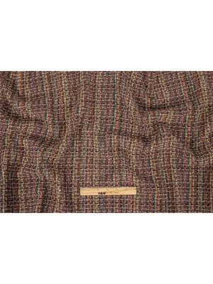 Brown and Multicolor Cotton and Wool Tweed Brown and Multicolor Cotton and Wool Tweed