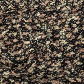 Maple Sugar, Almond Milk and Black Loosely Knit Wool Boucle Maple Sugar, Almond Milk and Black Loosely Knit Wool Boucle