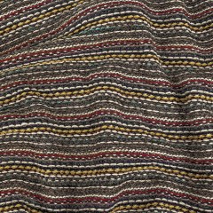 Taupe, Red and Yellow Striped Chunky Wool Knit Taupe, Red and Yellow Striped Chunky Wool Knit