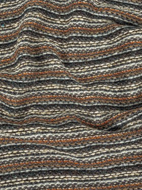 Gray, Gold Flame and Metallic Gold Striped Chunky Wool Knit Gray, Gold Flame and Metallic Gold Striped Chunky Wool Knit