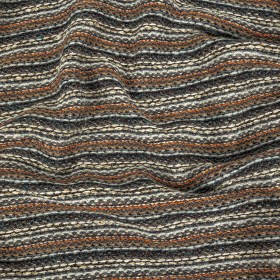 Gray, Gold Flame and Metallic Gold Striped Chunky Wool Knit Gray, Gold Flame and Metallic Gold Striped Chunky Wool Knit