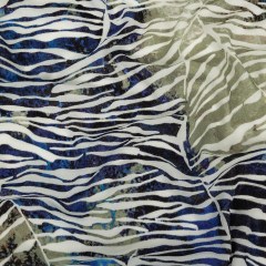 Vegan Limoges Blue and Tea Green Abstract Printed Burnout Viscose Crepe Vegan Limoges Blue and Tea Green Abstract Printed Burnout Viscose Crepe