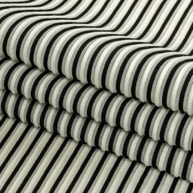 Italian Bright White and Black Raised Stripes Stretch Knit Italian Bright White and Black Raised Stripes Stretch Knit
