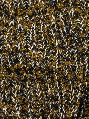 Mustard Gold, Black and Sugar Swizzle Chunky Sweater Knit with Metallic Silver Shimmer Mustard Gold, Black and Sugar Swizzle Chunky Sweater Knit with Metallic Silver Shimmer