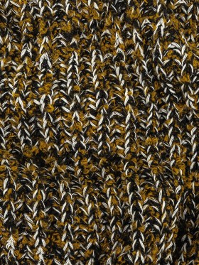 Mustard Gold, Black and Sugar Swizzle Chunky Sweater Knit with Metallic Silver Shimmer Mustard Gold, Black and Sugar Swizzle Chunky Sweater Knit with Metallic Silver Shimmer
