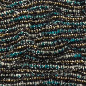 Navy, Aqua and Yellow Striped Chunky Wool Knit Navy, Aqua and Yellow Striped Chunky Wool Knit