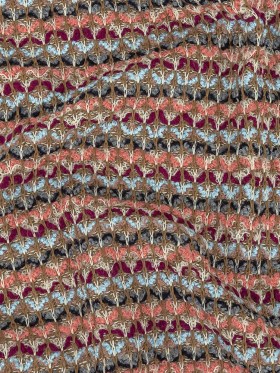 Italian Ermine, Baby Blue and Flamingo Pink Blended Wool Sweater Knit Italian Ermine, Baby Blue and Flamingo Pink Blended Wool Sweater Knit