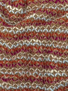 Italian Taupe, Baby Blue and Picante Blended Wool Sweater Knit Italian Taupe, Baby Blue and Picante Blended Wool Sweater Knit