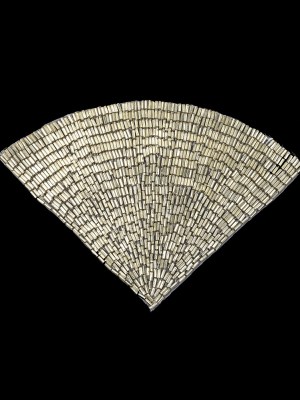 Vintage Silver-lined Beaded Fan Applique – 4.375″ x 6.375″ Vintage Silver-lined Beaded Fan Applique – 4.375″ x 6.375″