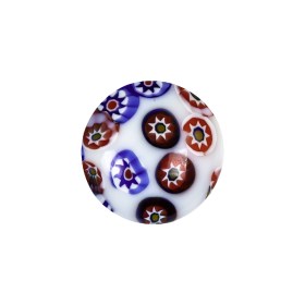 Vintage White, Red and Blue Mosaic Domed Shank Back Glass Button – 32L/20mm Vintage White, Red and Blue Mosaic Domed Shank Back Glass Button – 32L/20mm