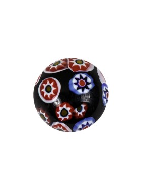 Vintage Black, Red and Blue Mosaic Domed Shank Back Glass Button – 24L/15mm Vintage Black, Red and Blue Mosaic Domed Shank Back Glass Button – 24L/15mm