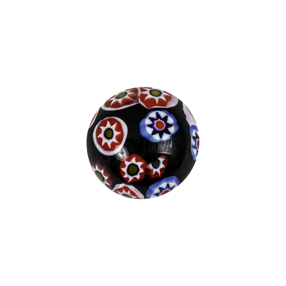 Vintage Black, Red and Blue Mosaic Domed Shank Back Glass Button – 24L/15mm Vintage Black, Red and Blue Mosaic Domed Shank Back Glass Button – 24L/15mm