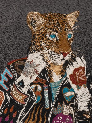 French Graphite Jaguar Harley Oversized Square Patch – 18.875″ French Graphite Jaguar Harley Oversized Square Patch – 18.875″