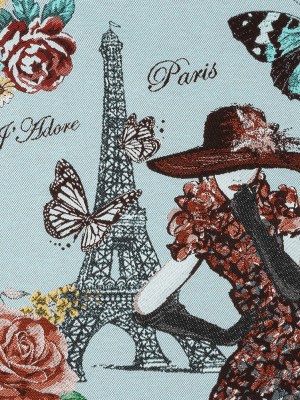 French Sky Blue J’Adore Paris Cotton Blend Oversized Square Patch – 18.875″ French Sky Blue J’Adore Paris Cotton Blend Oversized Square Patch – 18.875″