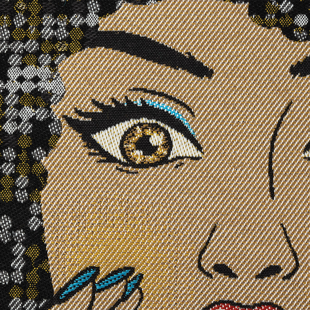 French Yellow Multicolored Don't Stop the Music Oversized Square Patch - 18.875"