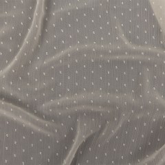 Famous Australian Designer Pearl Flocked Polka Dots Crinkled Polyester Georgette Famous Australian Designer Pearl Flocked Polka Dots Crinkled Polyester Georgette