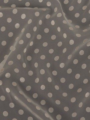 Famous Australian Designer Dew Polyester Chiffon with Satin Burnout Polka Dots Famous Australian Designer Dew Polyester Chiffon with Satin Burnout Polka Dots