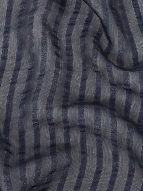 Famous Australian Designer Navy Silk Georgette with Twill Stripes Famous Australian Designer Navy Silk Georgette with Twill Stripes