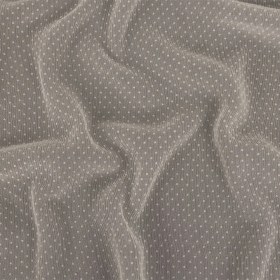 Famous Australian Designer Marshmallow Flocked Polka Dots Silk and Rayon Crinkled Chiffon Famous Australian Designer Marshmallow Flocked Polka Dots Silk and Rayon Crinkled Chiffon
