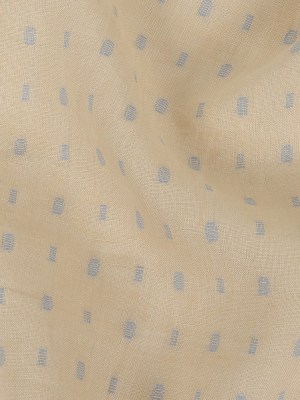 Famous Australian Designer Sand Dollar and Blue Fog Fil Coupe Dot Linen and Cotton Woven Famous Australian Designer Sand Dollar and Blue Fog Fil Coupe Dot Linen and Cotton Woven