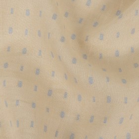 Famous Australian Designer Sand Dollar and Blue Fog Fil Coupe Dot Linen and Cotton Woven Famous Australian Designer Sand Dollar and Blue Fog Fil Coupe Dot Linen and Cotton Woven